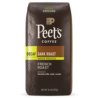 Peets Coffee Coffee, Ground, Dark Roast, French Roast, Decaf, 10.5 Ounce